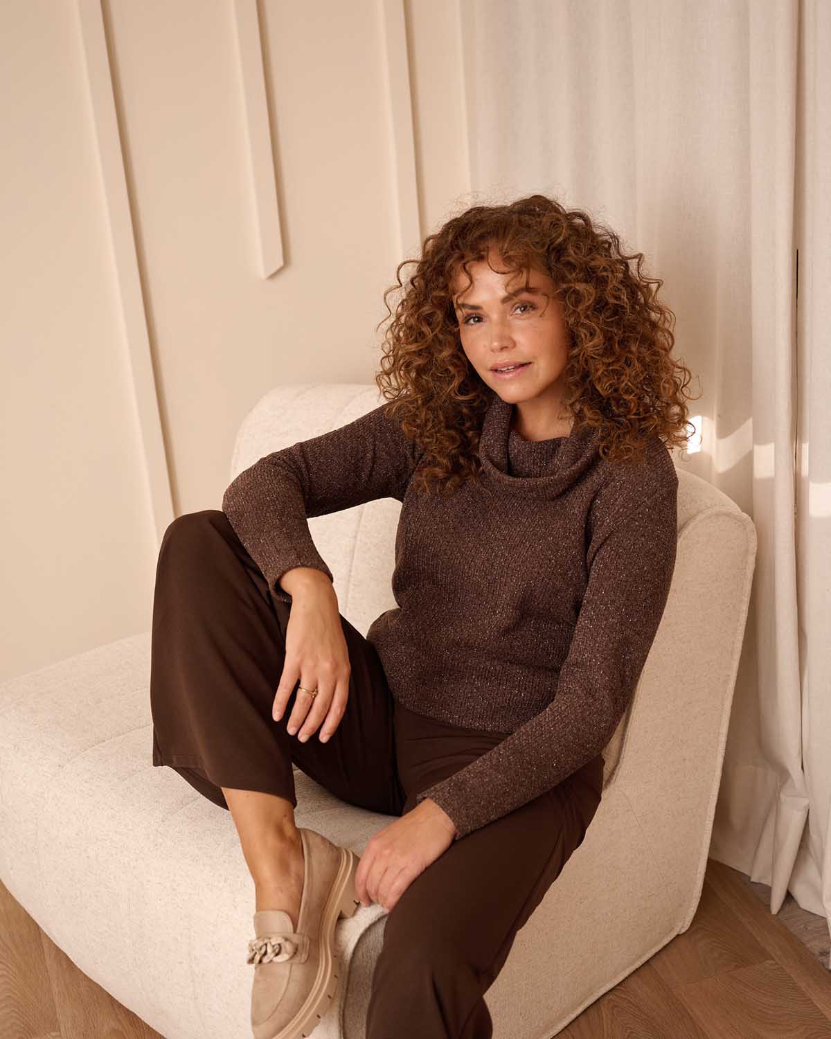 Top - Nico Soft lurex | Bruin Tops & Blouses