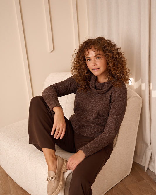 Top - Nico Soft lurex | Bruin