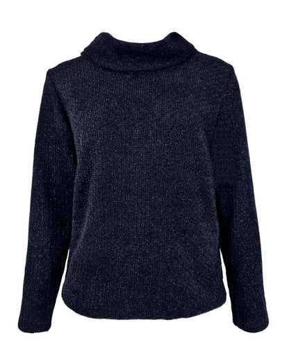 top nico soft lurex navy