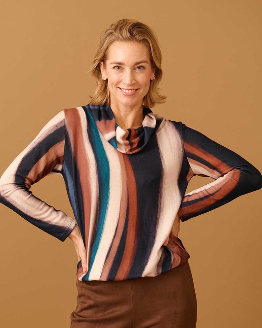 Top - Nico Lines-FB | Navy Tops & Blouses