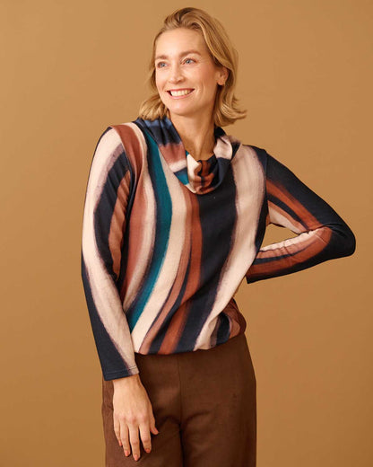 Top - Nico Lines-FB | Navy Tops & Blouses