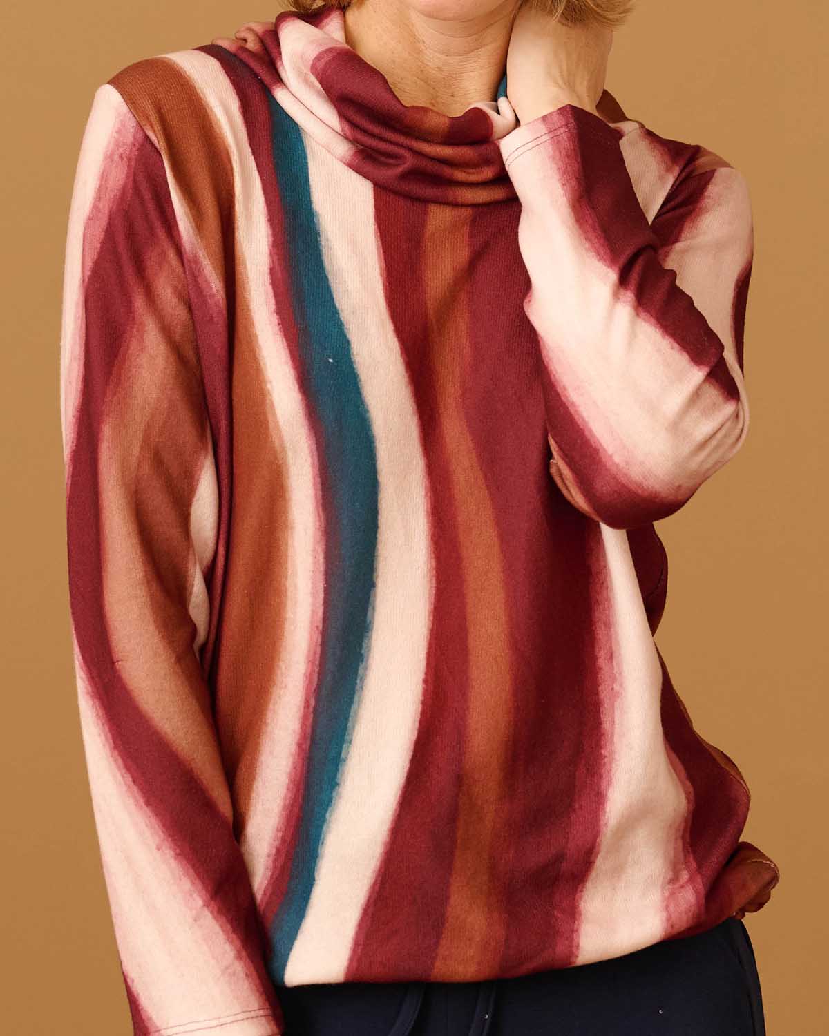 Top - Nico Lines-FB | Bordeaux Tops & Blouses