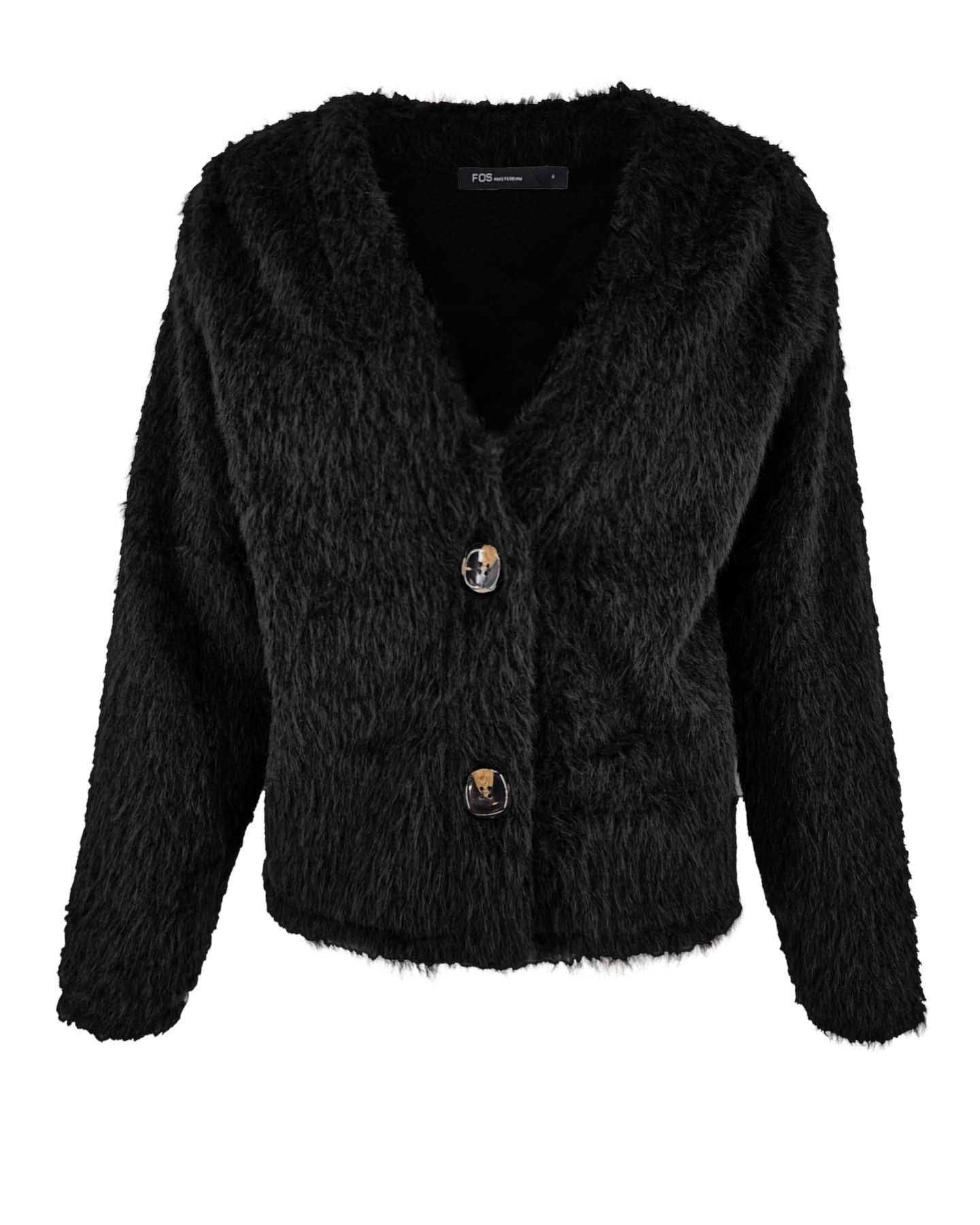 Vest - Reina Beaver | Zwart Vesten & Truien