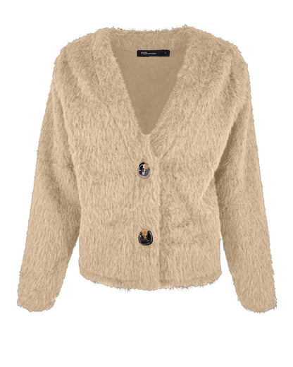 Vest - Reina Beaver | Beige Vesten & Truien