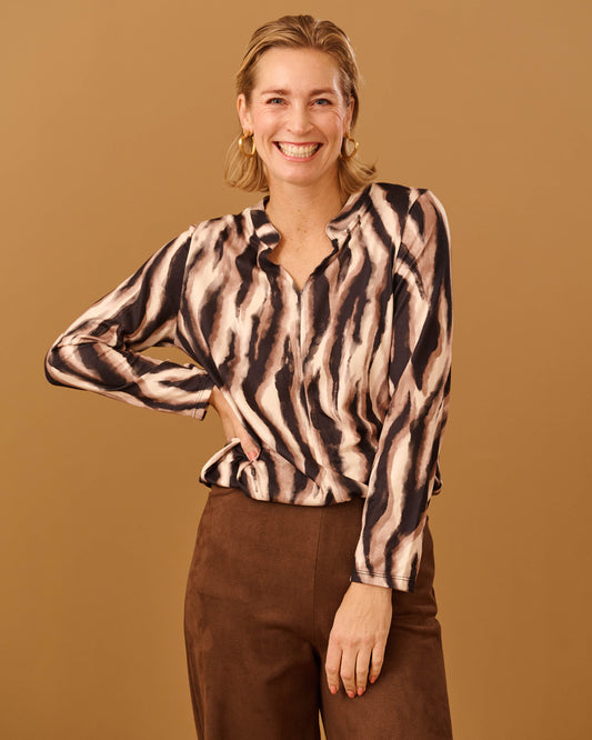 Top - Didi Zebra Faded-FB | Zwart