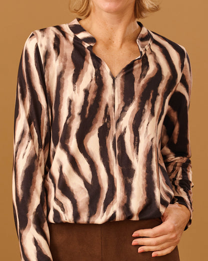 Top - Didi Zebra Faded-FB | Zwart