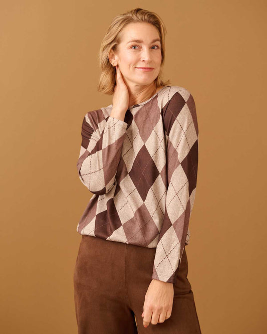 Top - Sisi Ruit-FB | Beige Tops & Blouses