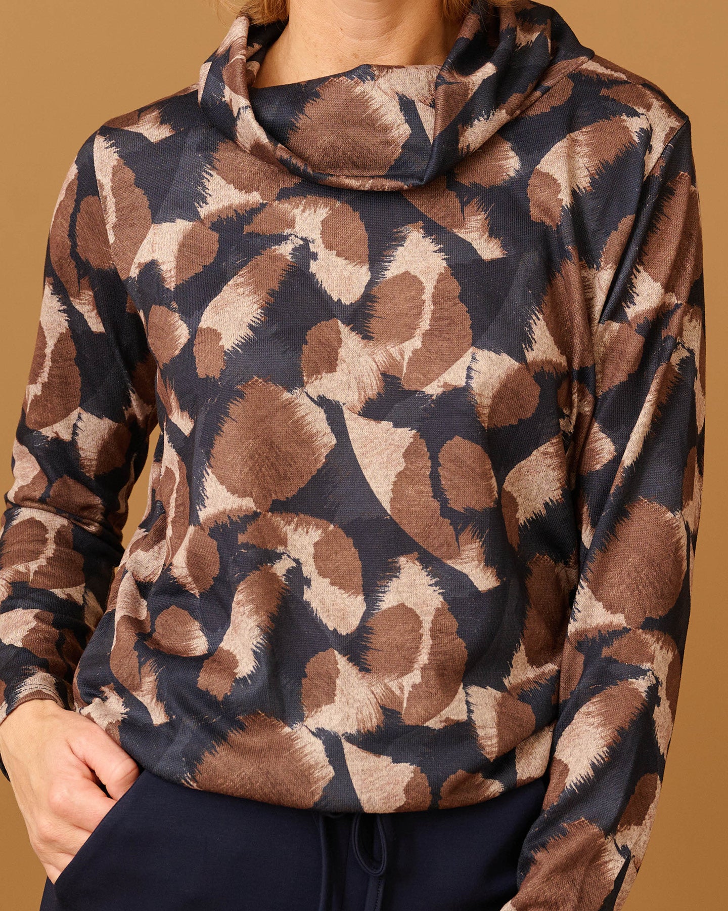 Top - Nico Grafisch woud-FB | Navy