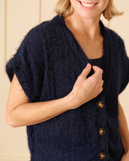 Vest - Scarlet Fluffy | Navy