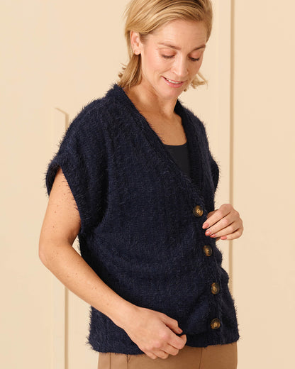 Vest - Scarlet Fluffy | Navy
