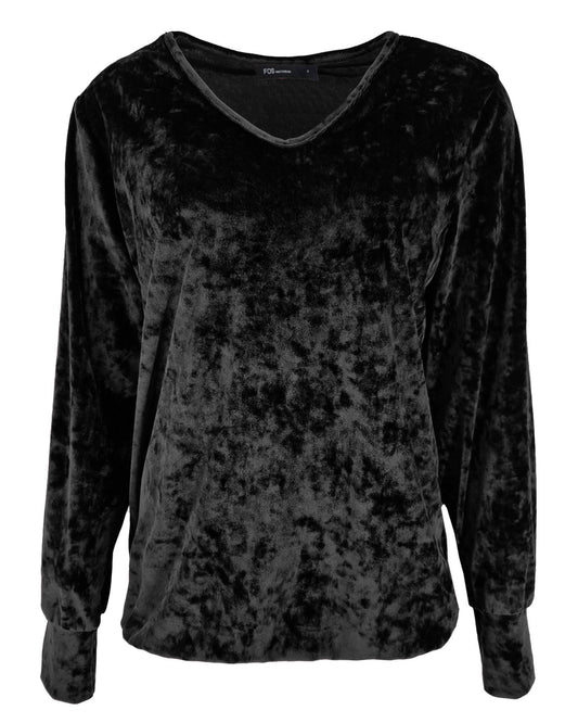 Top - Bella Velours | Zwart