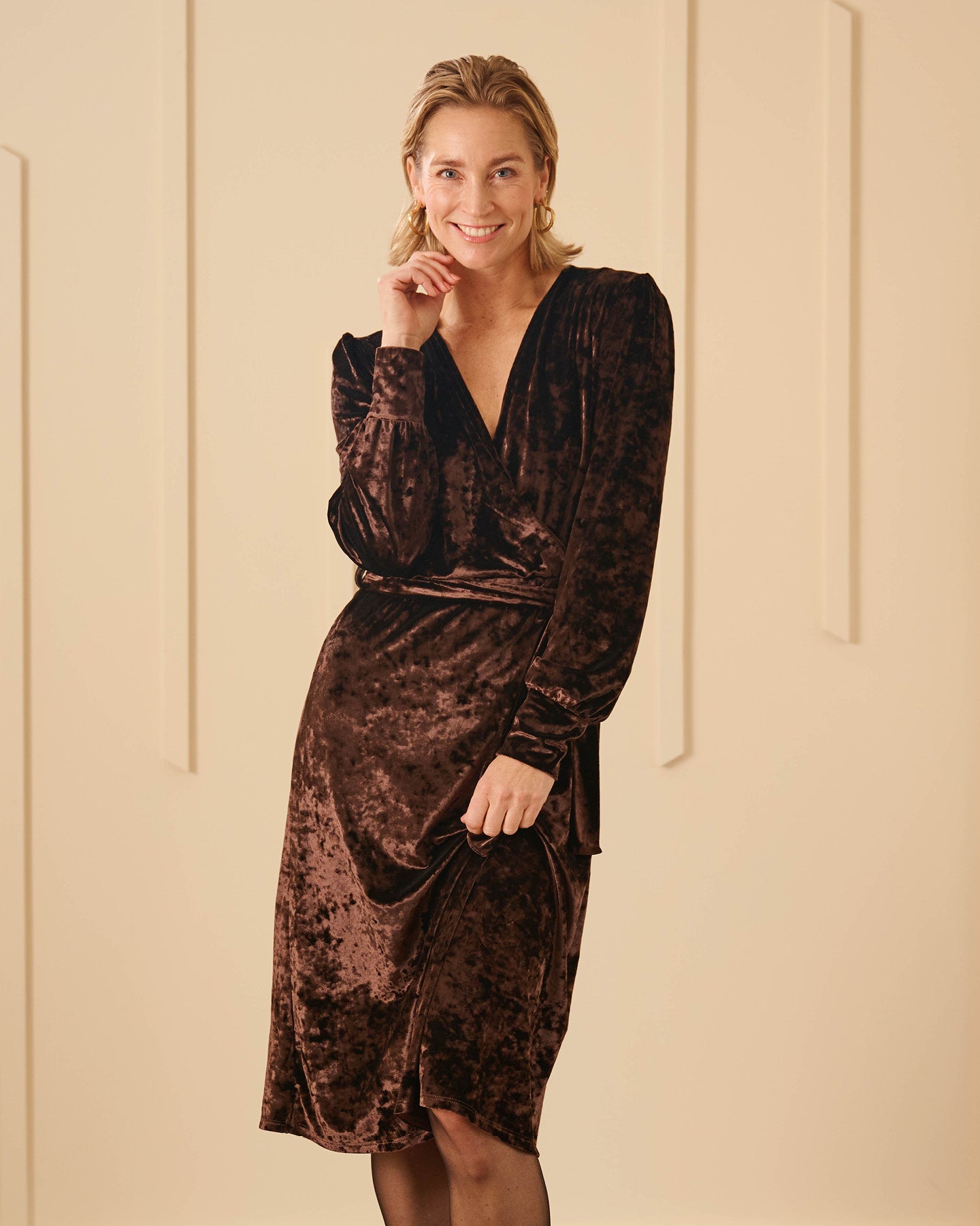 Jurk - Joyo Velours | Bruin