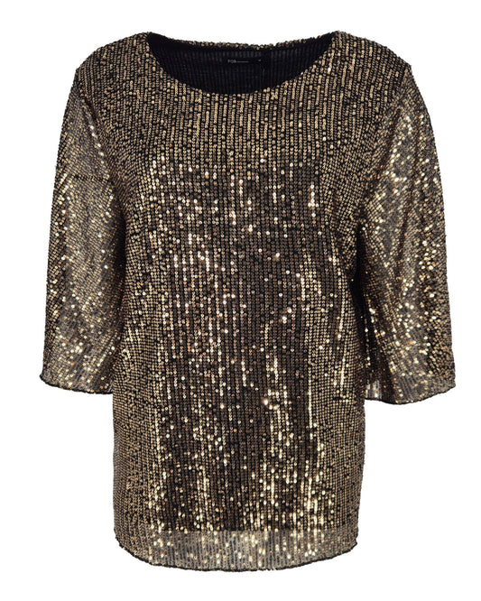 Top - Mariposa Pailletten | Zwart