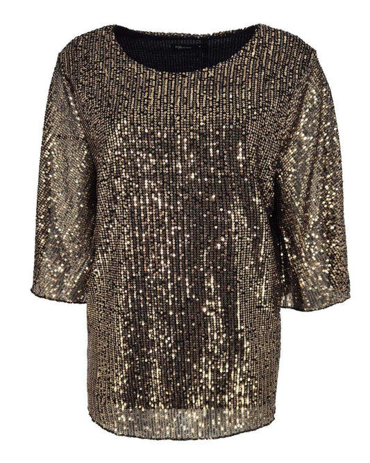 Top - Mariposa Pailletten | Zwart Tops & Blouses