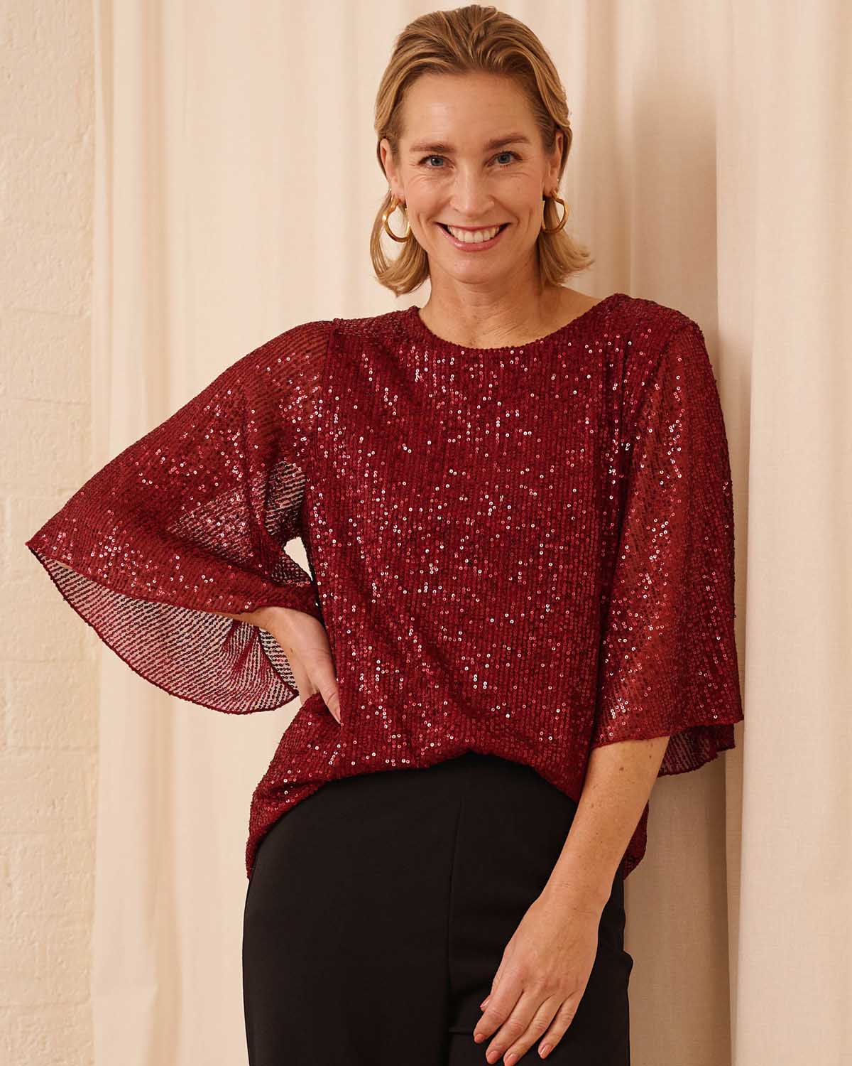 Top - Mariposa Pailletten | Beaujolais Tops & Blouses