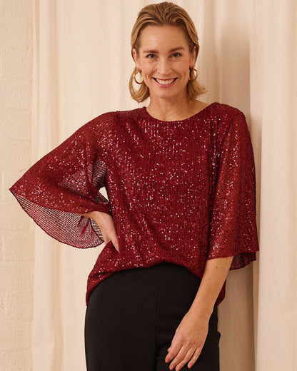 Top - Mariposa Pailletten | Beaujolais Tops & Blouses