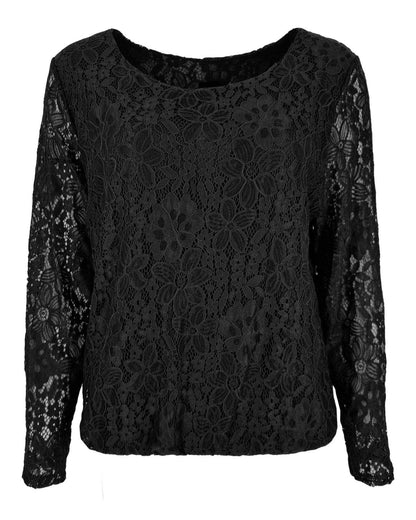 Top - Mona Kant | Zwart Tops & Blouses