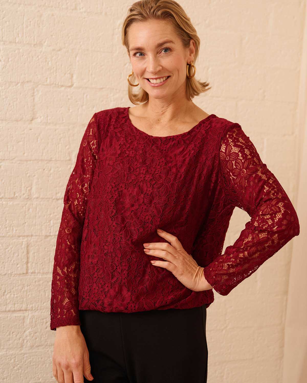 Top - Mona Kant | Bordeaux Tops & Blouses