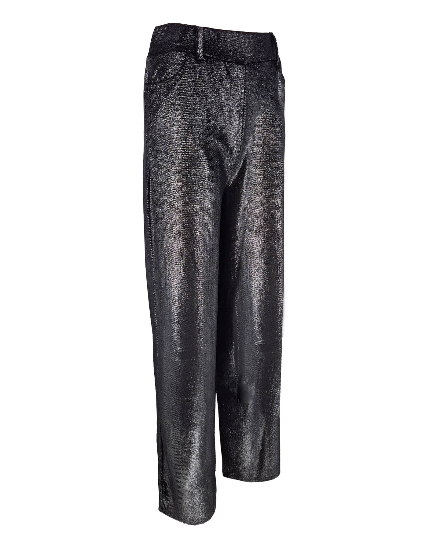 Broek - Bentha Velours lurex | Zwart