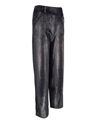 Broek - Bentha Velours lurex | Zwart