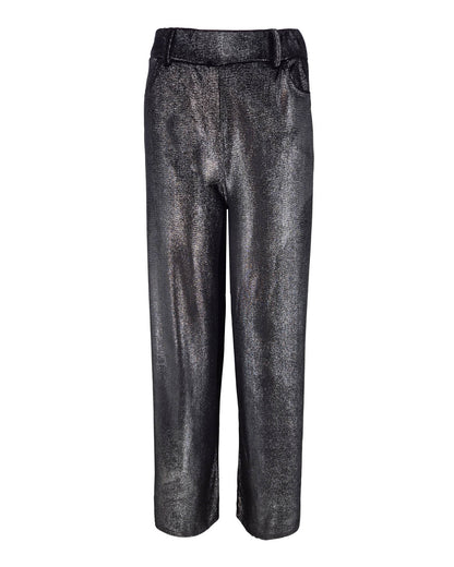 Broek - Bentha Velours lurex | Zwart