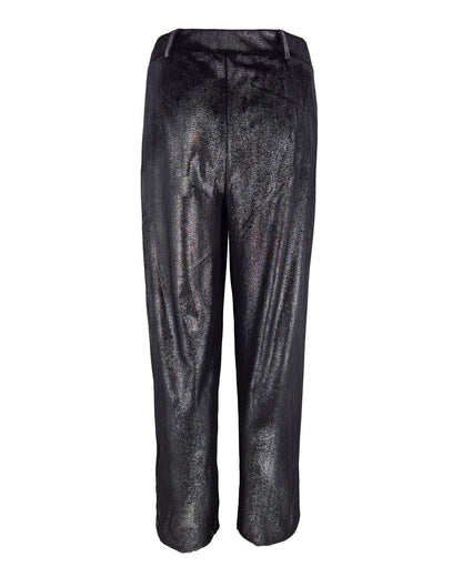Broek - Bentha Velours lurex | Zwart