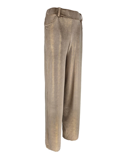 Broek - Bentha Velours lurex | Champagne