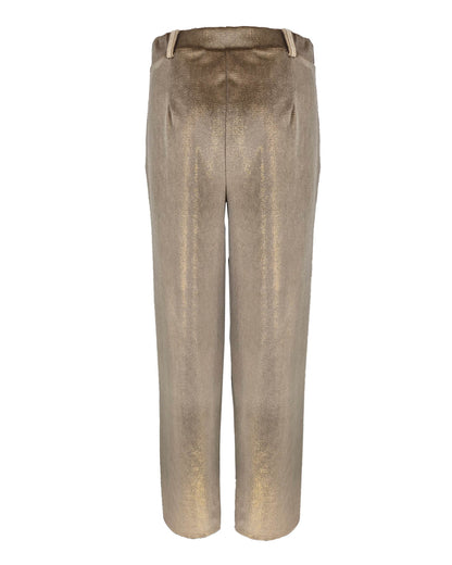 Broek - Bentha Velours lurex | Champagne