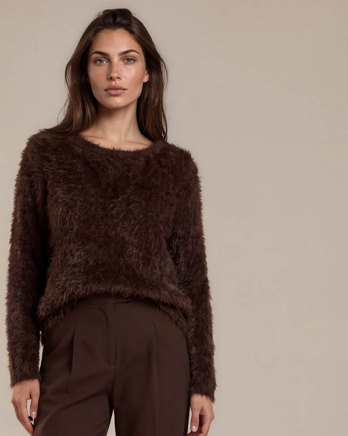 Top - Sisi Fluffy Chenille | Bruin
