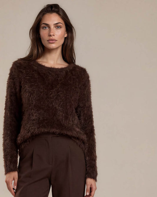 Top - Sisi Fluffy Chenille | Bruin