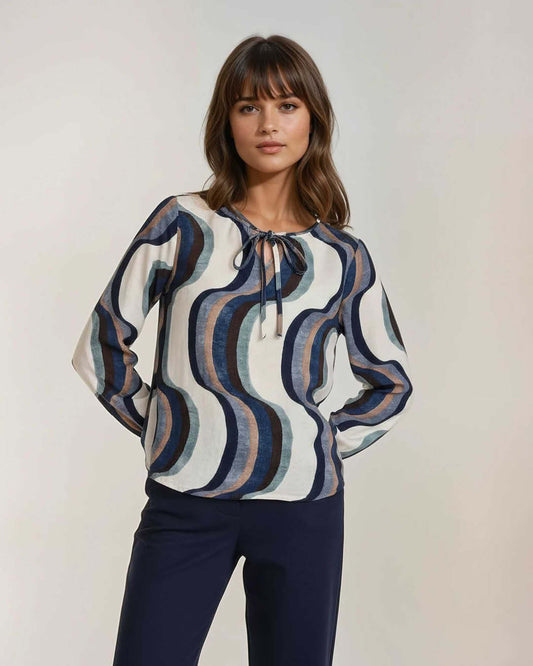 Blouson Lexi Jeans met grafisch wave dessin