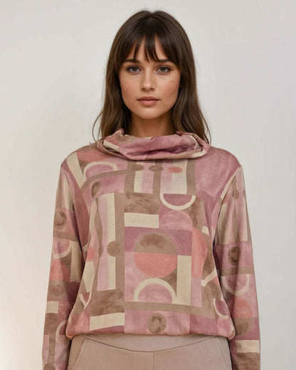 Top - Nico Geo lines-FB | Roze