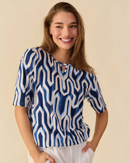 Blouson Mimi navy grafisch