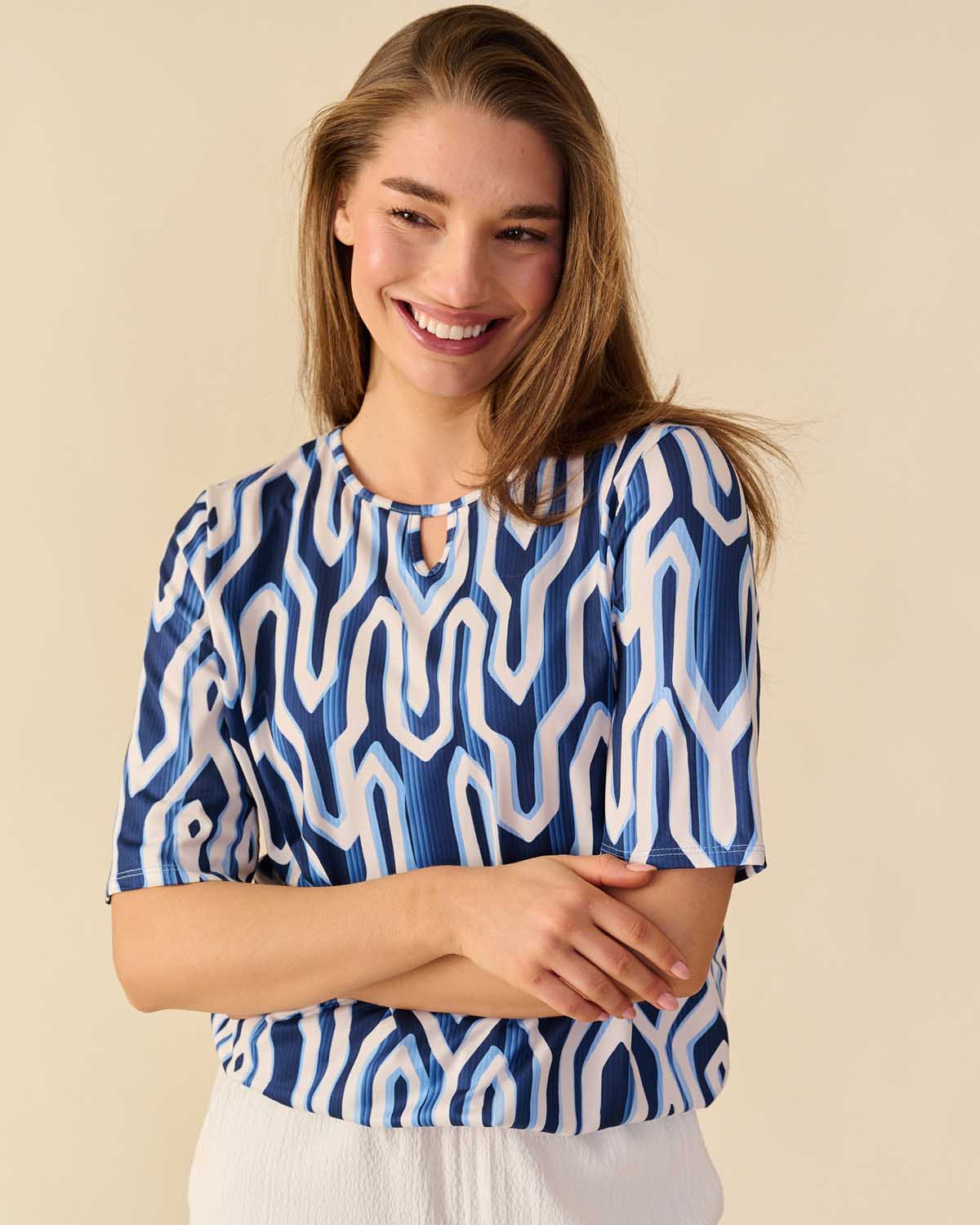 Blouson Mimi navy grafisch
