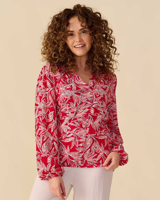 Blouse - Fia Outline Leave | Tulprood