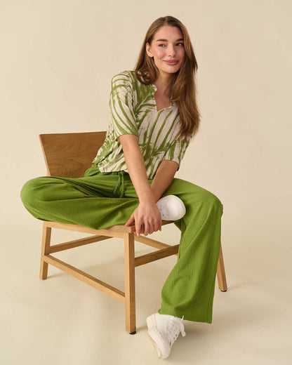 Blouson Doortje in lime met grafisch dessin