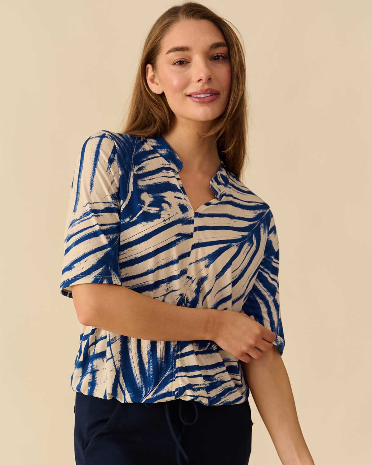 Blouson Doortje in jeans met grafisch dessin