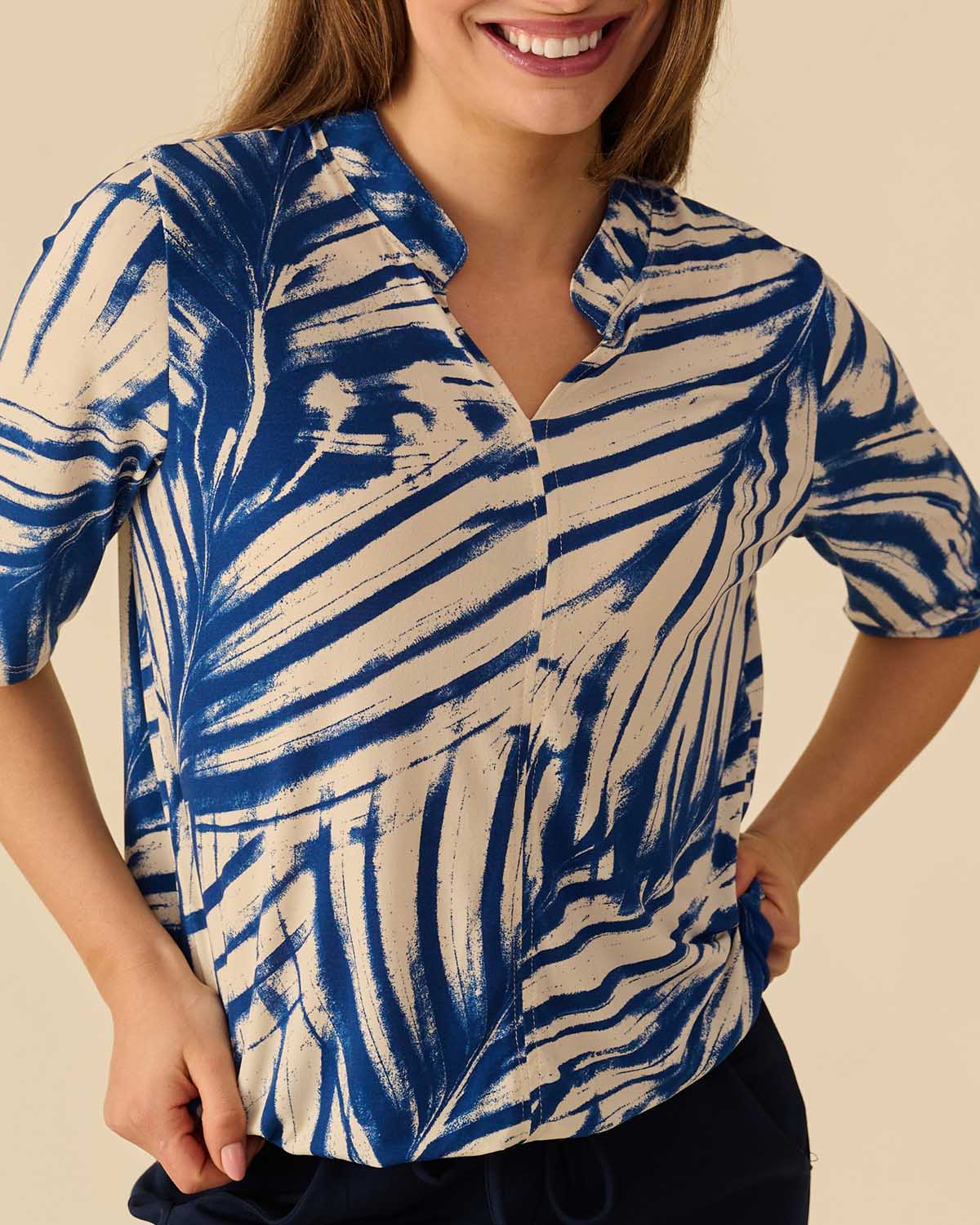 Blouson Doortje in jeans met grafisch dessin