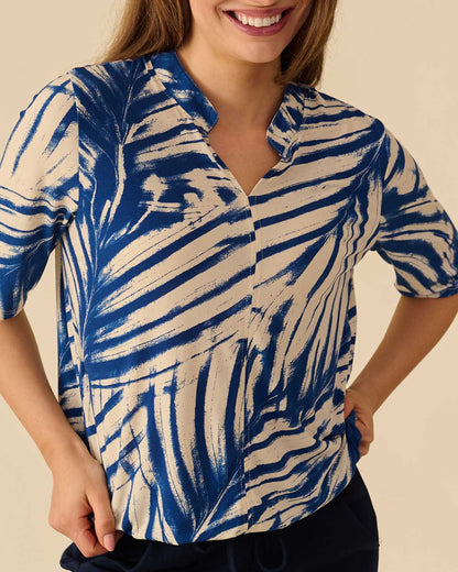 Blouson Doortje in jeans met grafisch dessin