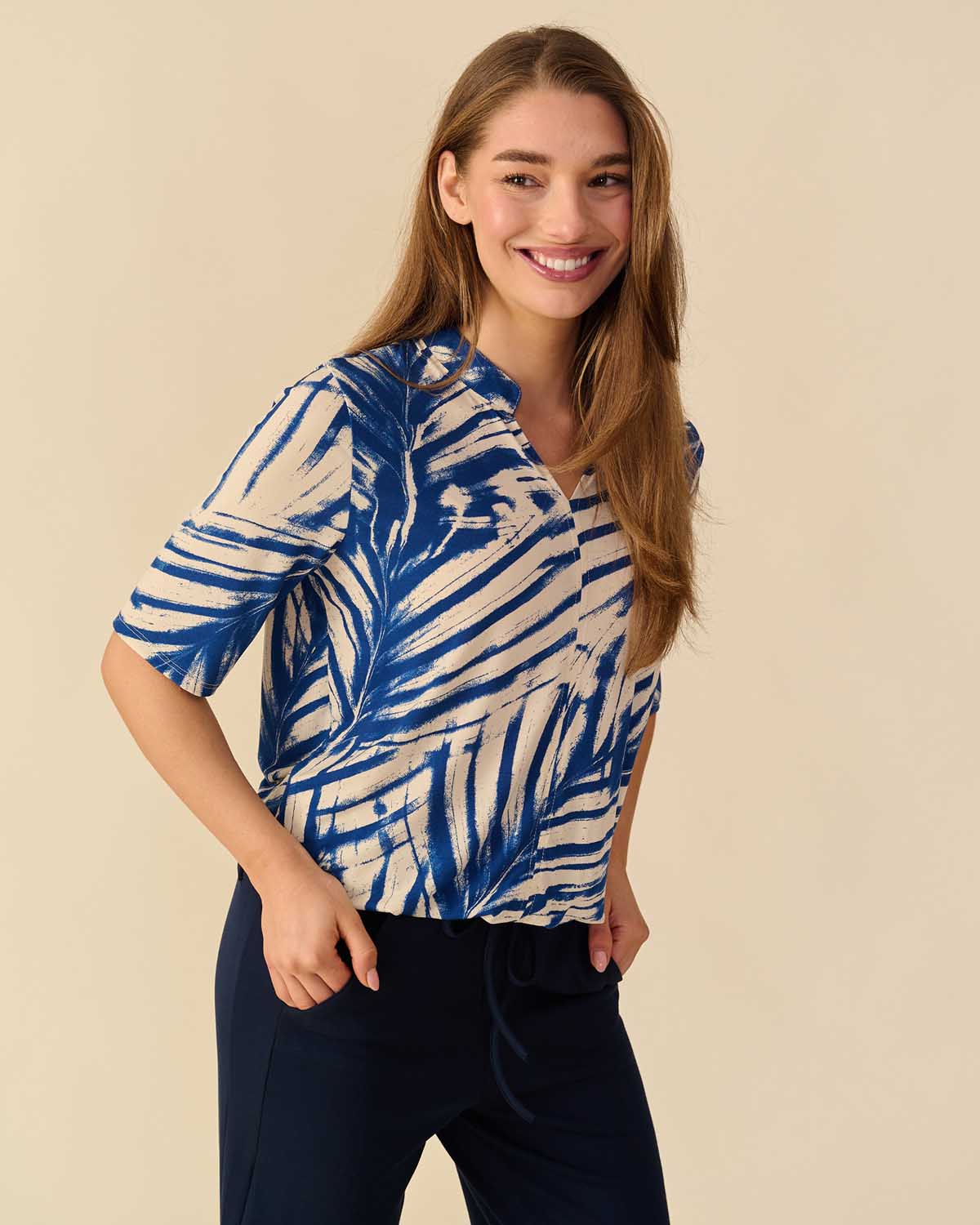 Blouson Doortje in jeans met grafisch dessin