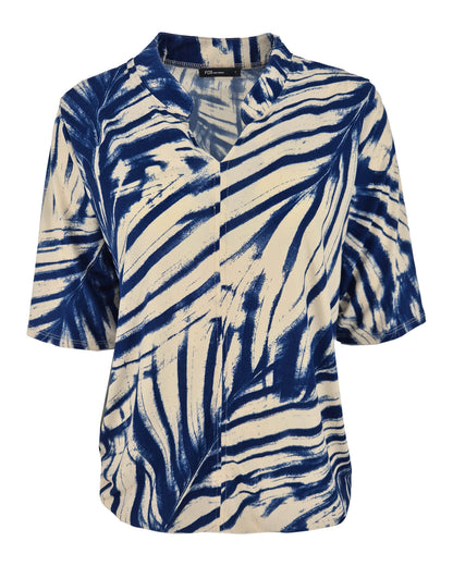 Blouson Doortje in jeans met grafisch dessin