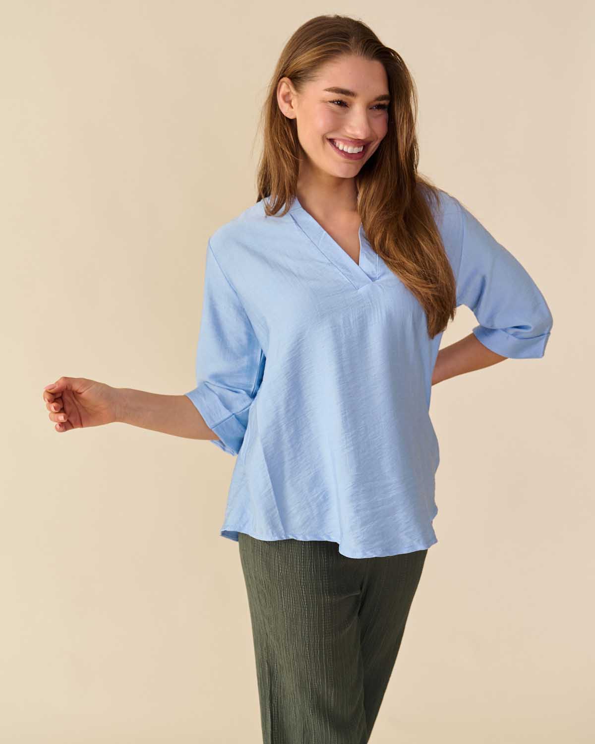 Top Kyra in licht-blauw