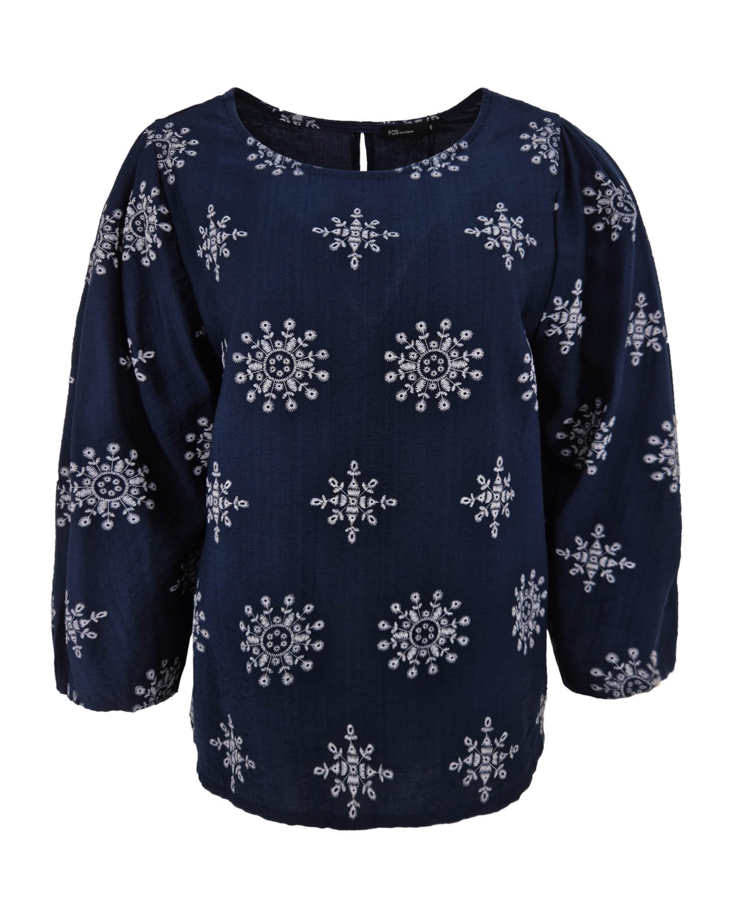 Top Hester in Navy met grafisch dessin
