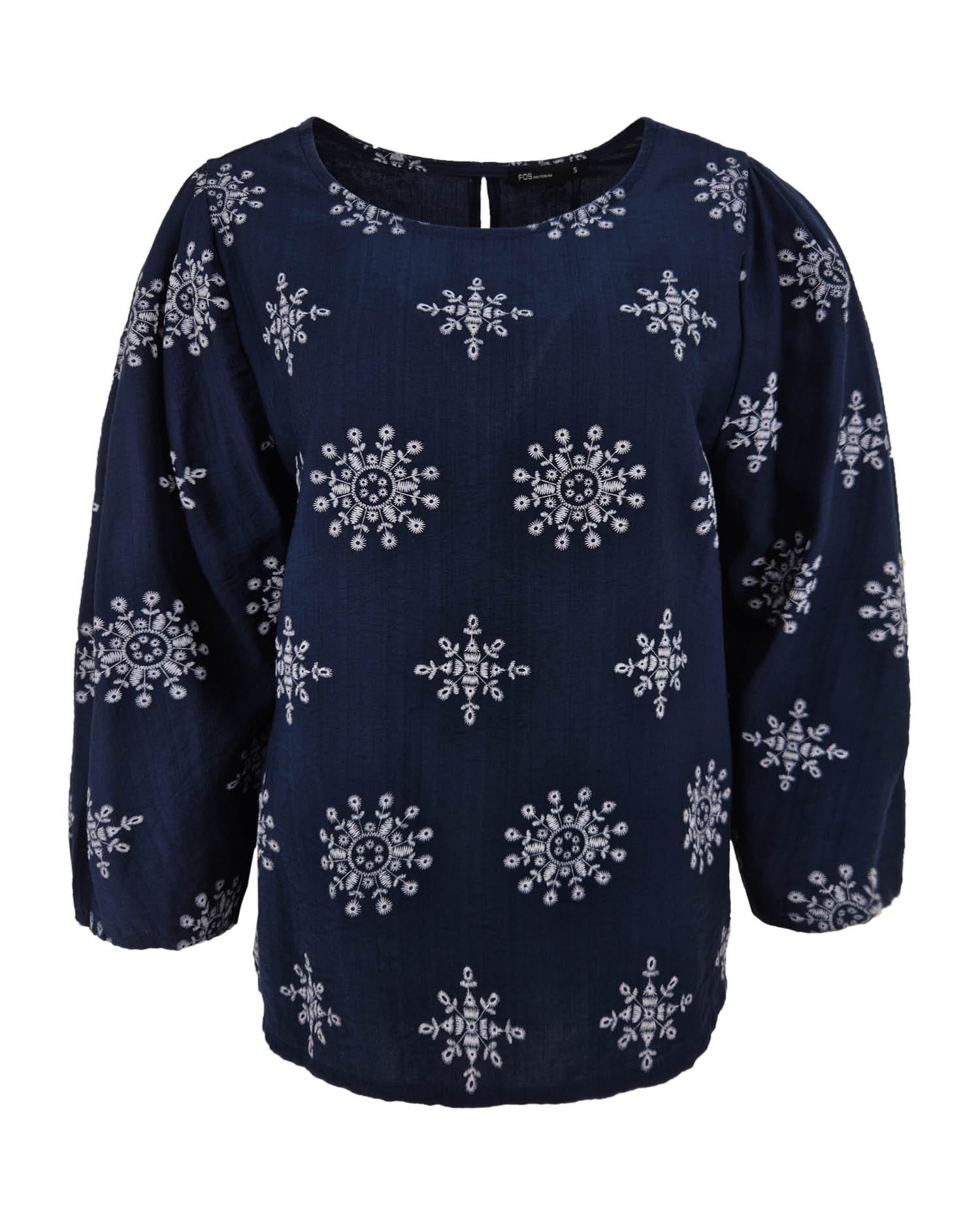 Top Hester in Navy met grafisch dessin