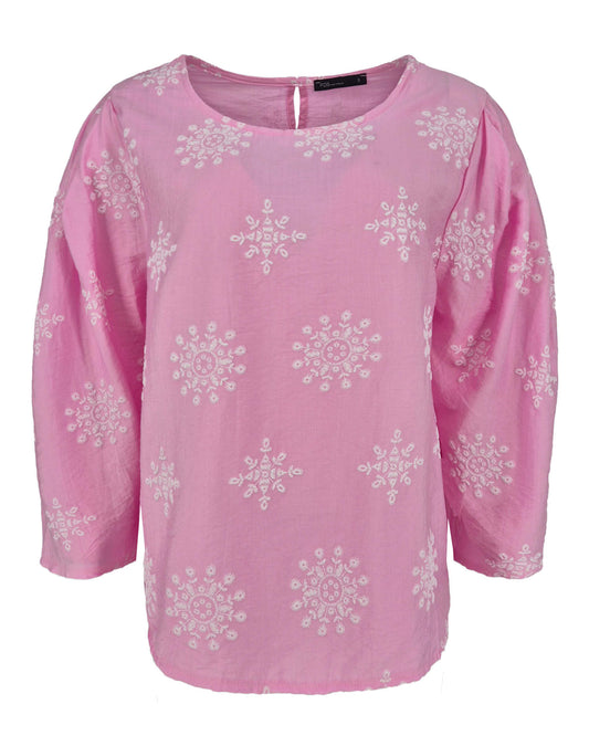Top - Hester Borduur effect | Roze