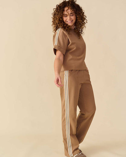 Trui Jet in Camel uni, fijne fit look