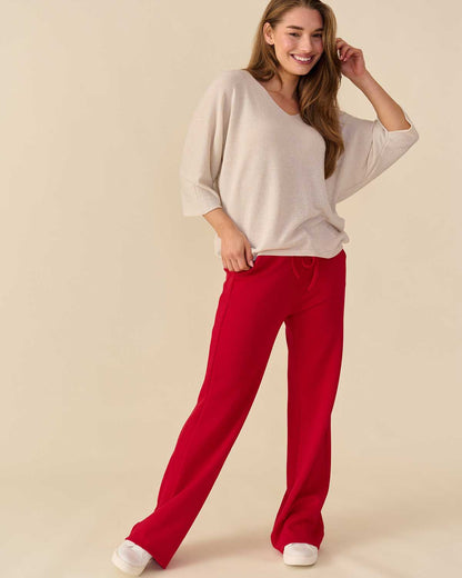 Trui Lieve in Beige uni, fijne fit