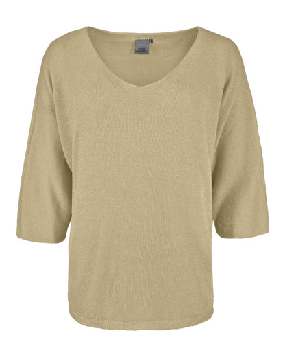 Trui Lieve in Beige uni, fijne fit