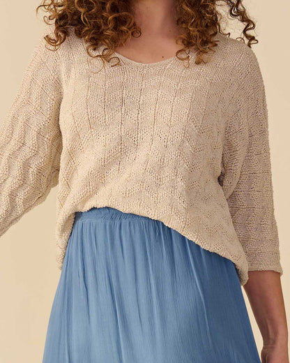 Trui Kim in Beige uni, fijne fit look