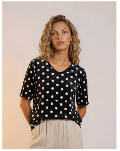 Blouson Vivi in Zwart met polka dessin